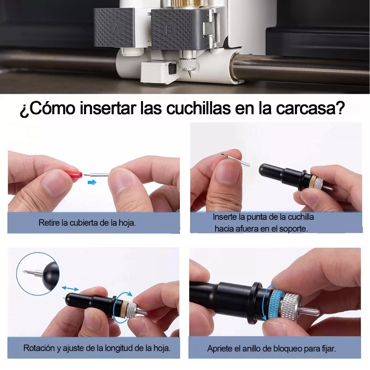 Set Repuesto Porta Navaja Roland De Metal Para Plotter,60 Unida