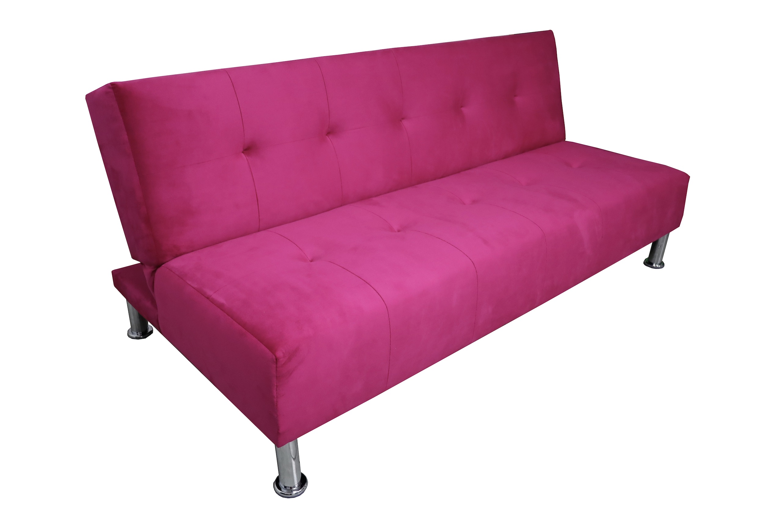 Sofa Cama Vegas Rosa Terciopelo, El Bazar Store, Reclinable 3 posiciones