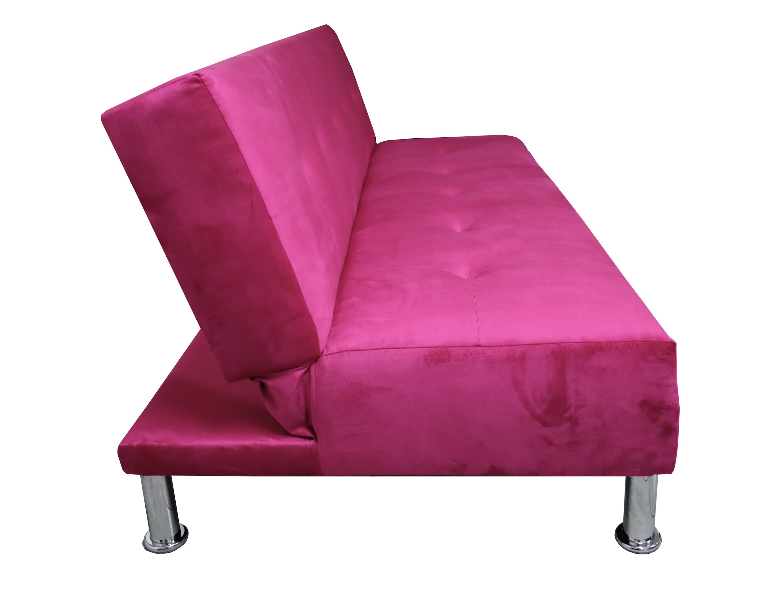 Sofa Cama Vegas Rosa Terciopelo, El Bazar Store, Reclinable 3 posiciones