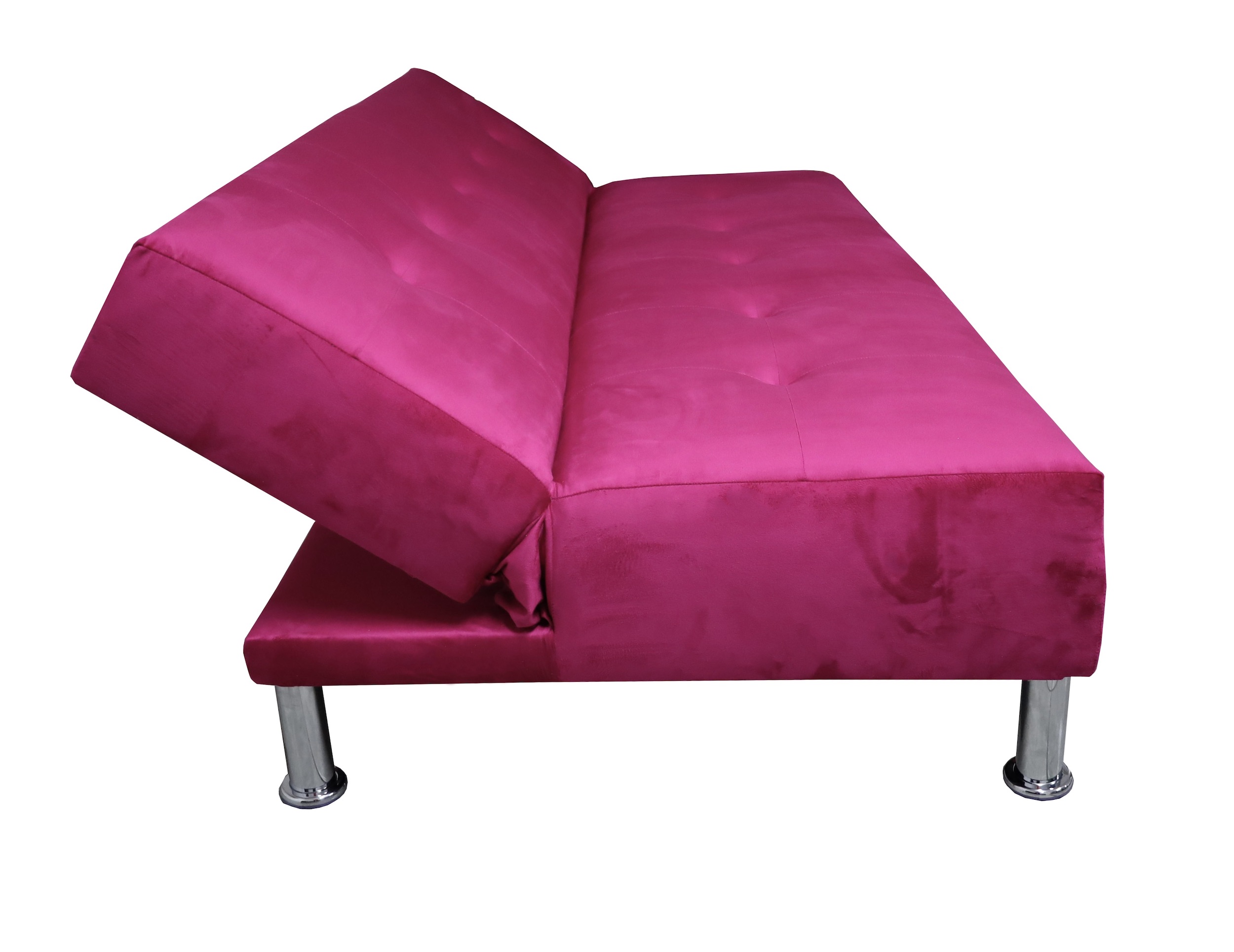 Sofa Cama Vegas Rosa Terciopelo, El Bazar Store, Reclinable 3 posiciones