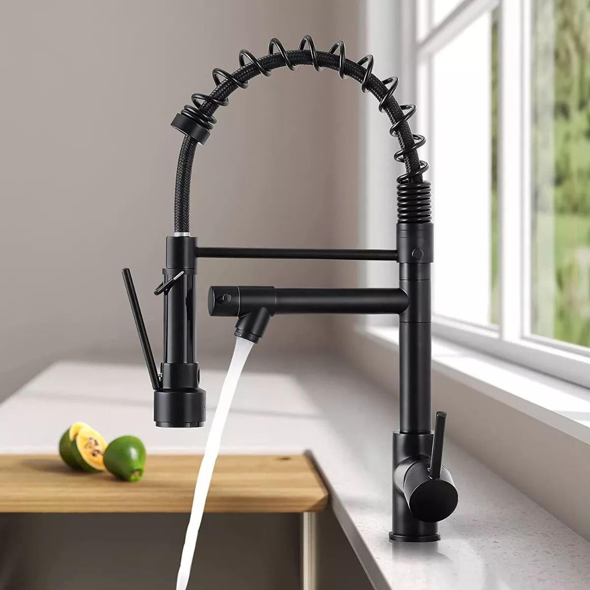 Grifo Monomando Fregadero Llave Mezcladora Tarja Cocina Negro