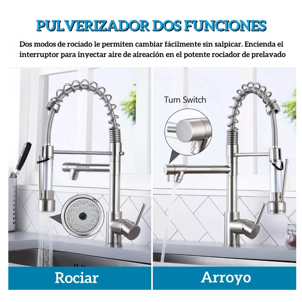 Grifo Monomando Fregadero Llave Mezcladora Tarja Cocina 360