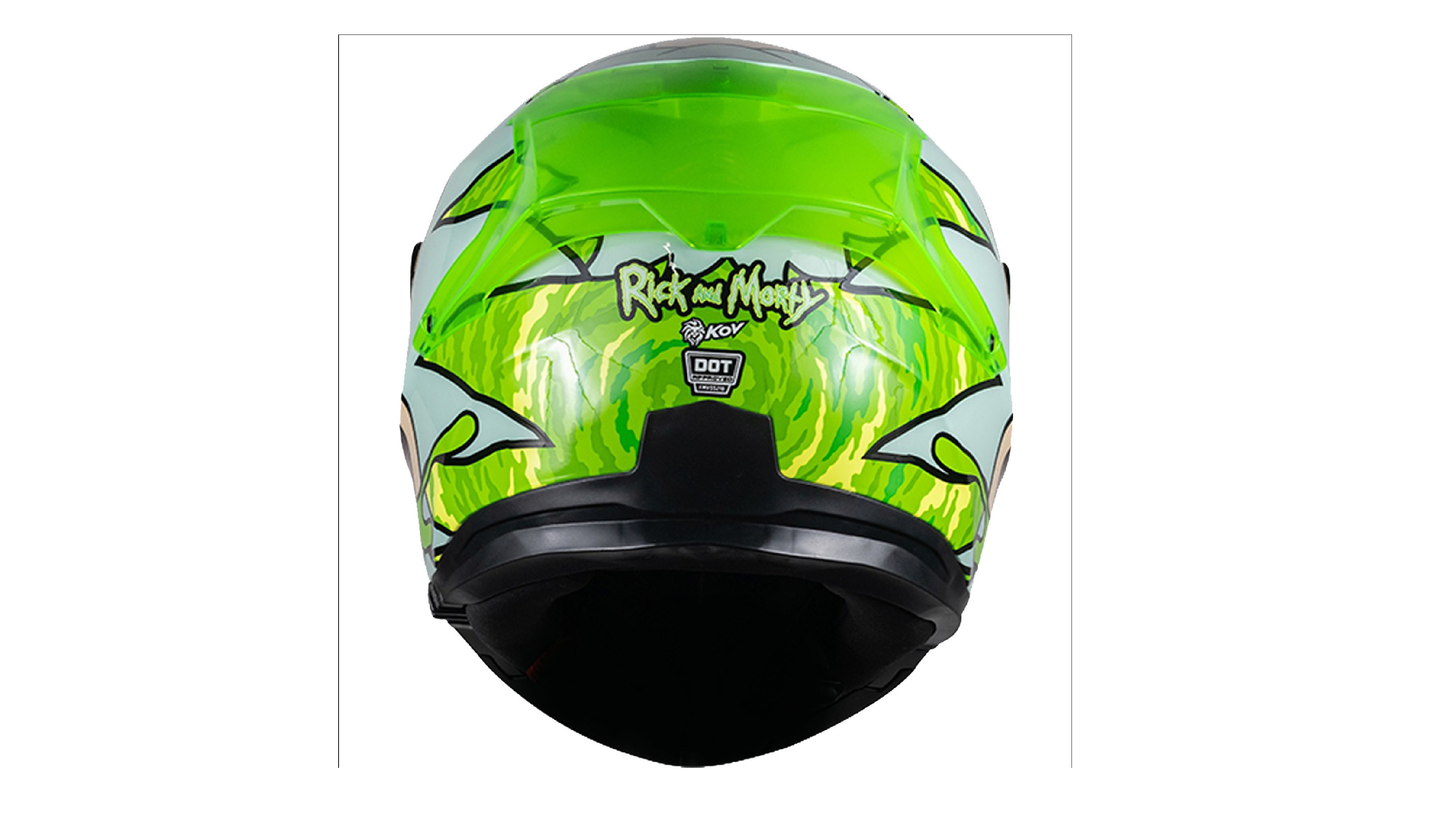 Casco KOV  Rick Y Morty Apex ABATIBLE para Moto FOTOLUMINISCENTE Certificado.