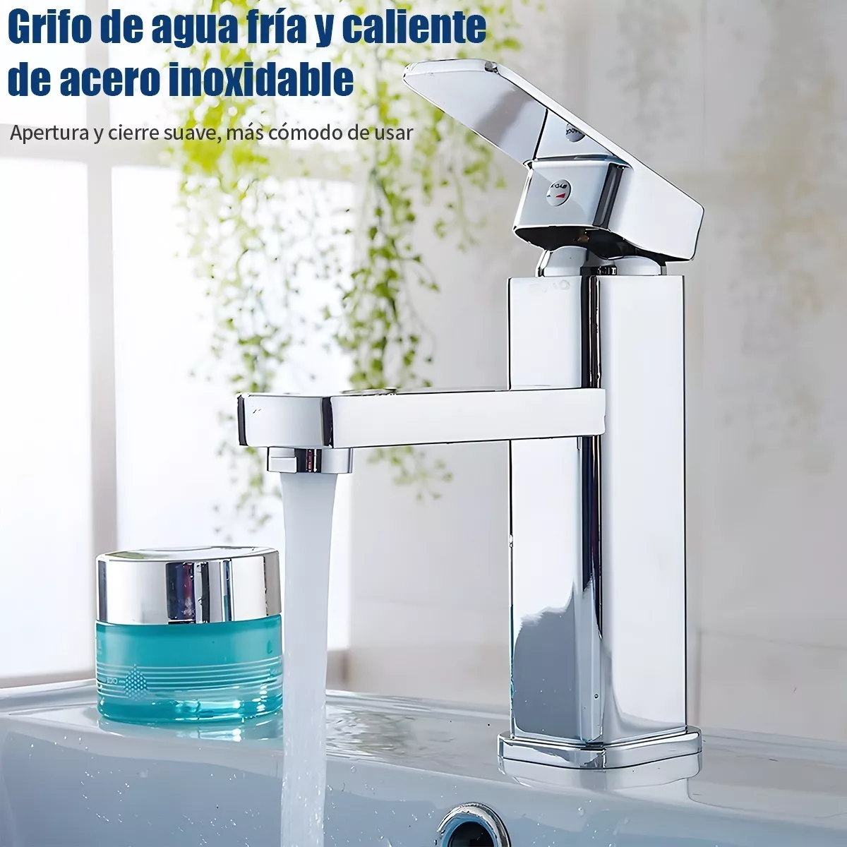 Grifo Baño Llave Monomando Fregadero Mezcladora Inoxidable Plata