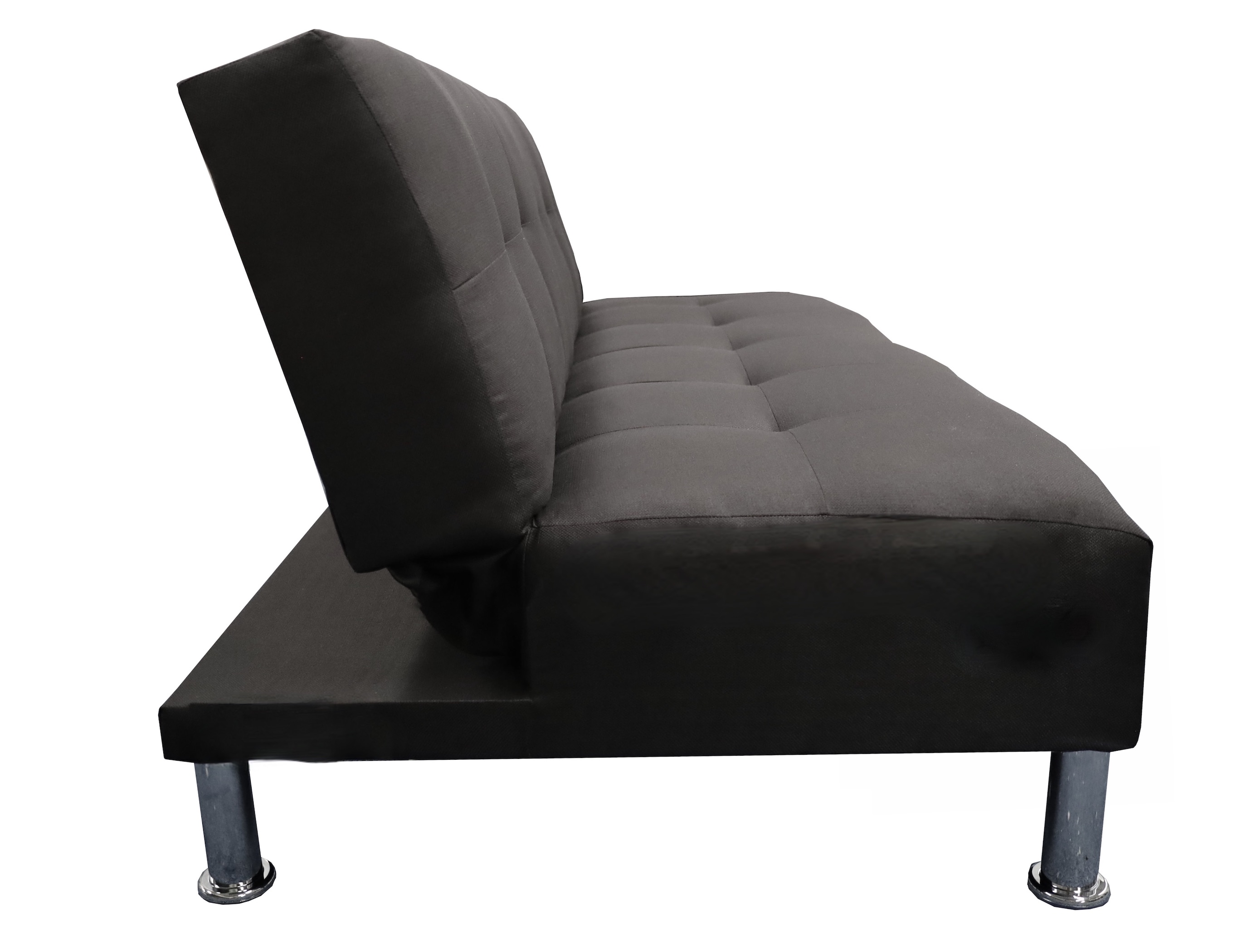 Sofa Cama Vegas Lino Negro, El Bazar Store, Reclinable 3 posiciones