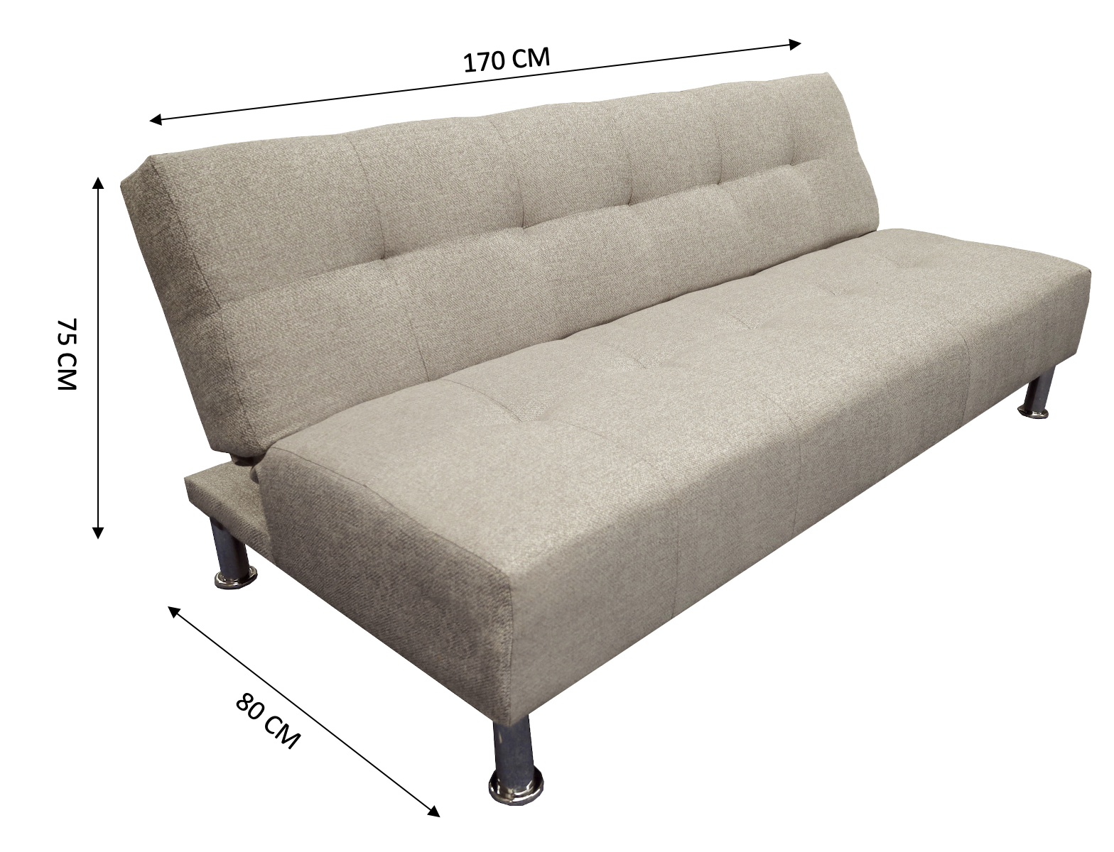 Sofa Cama Vegas Lino Beige, El Bazar Store, Reclinable 3 posiciones
