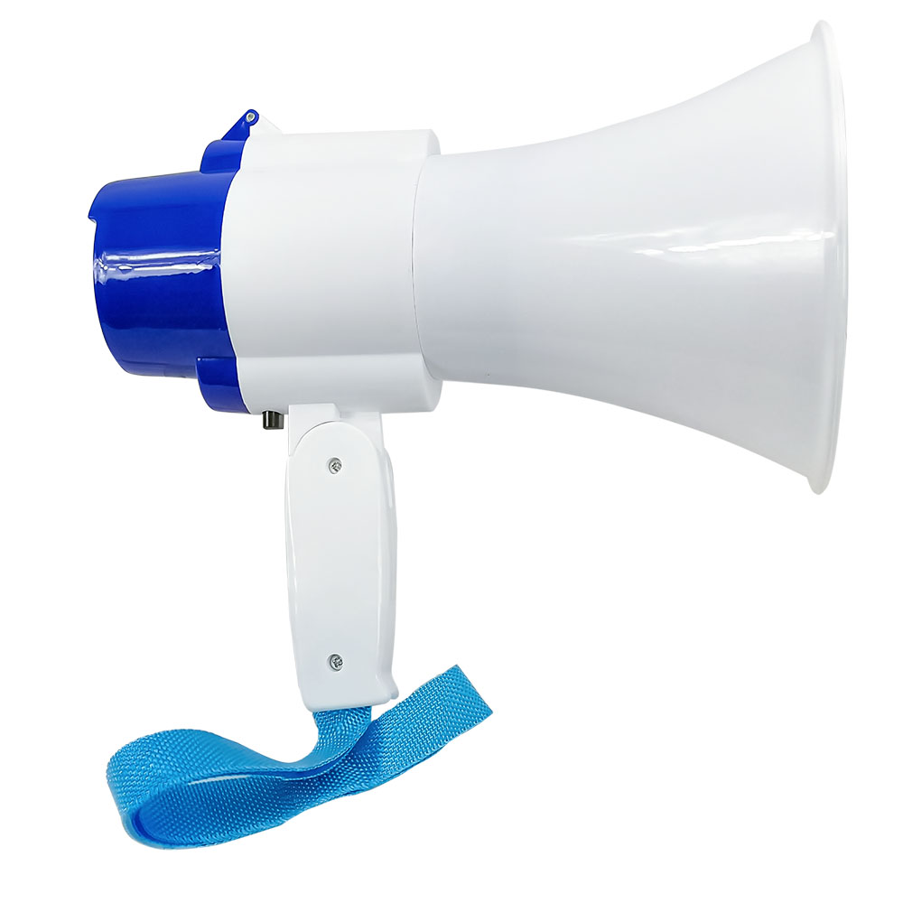 Megafono con Alcance de hasta 300 Metros Ideal para Anuncios en Espacios Abiertos Graba y Reproduce en Repeticion Bucle con Control de Volumen y Sirena Master MS-MEG26A