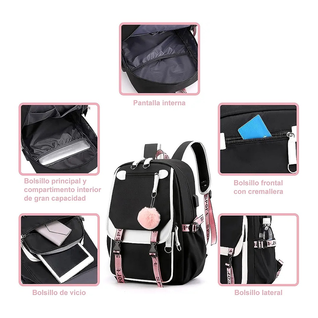Mochila antirrobo, Mochila Impermeable Mochila para Laptop Computadora Portátil para Empresas El mejor regalo con puerto de carga USB