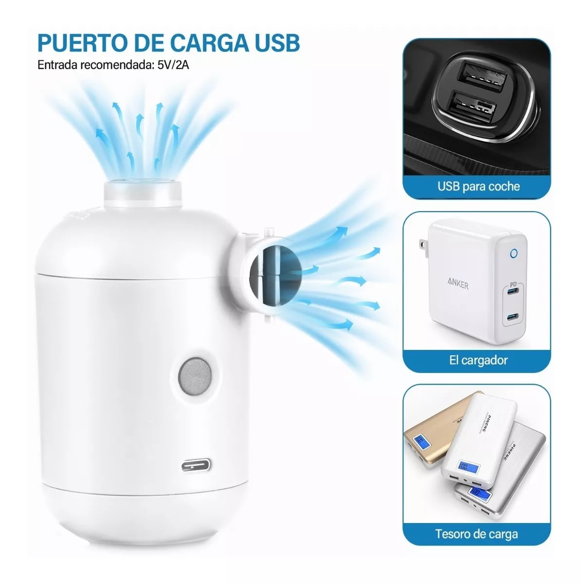 Inflador Eléctrico Para Inflar Y Desinflar Colchones