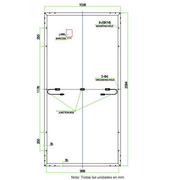 Panel Solar Monocristalino Profesional de 455 Watts es Vanguardista y de Alto Rendimiento para Sistemas Residenciales Comerciales o Proyectos de Gran Escala Master MP-CELDA455WN