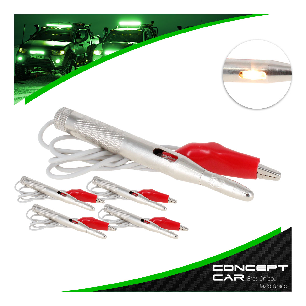 5 Probador De Corriente Automotriz Metalico Tipo Pluma Lapiz