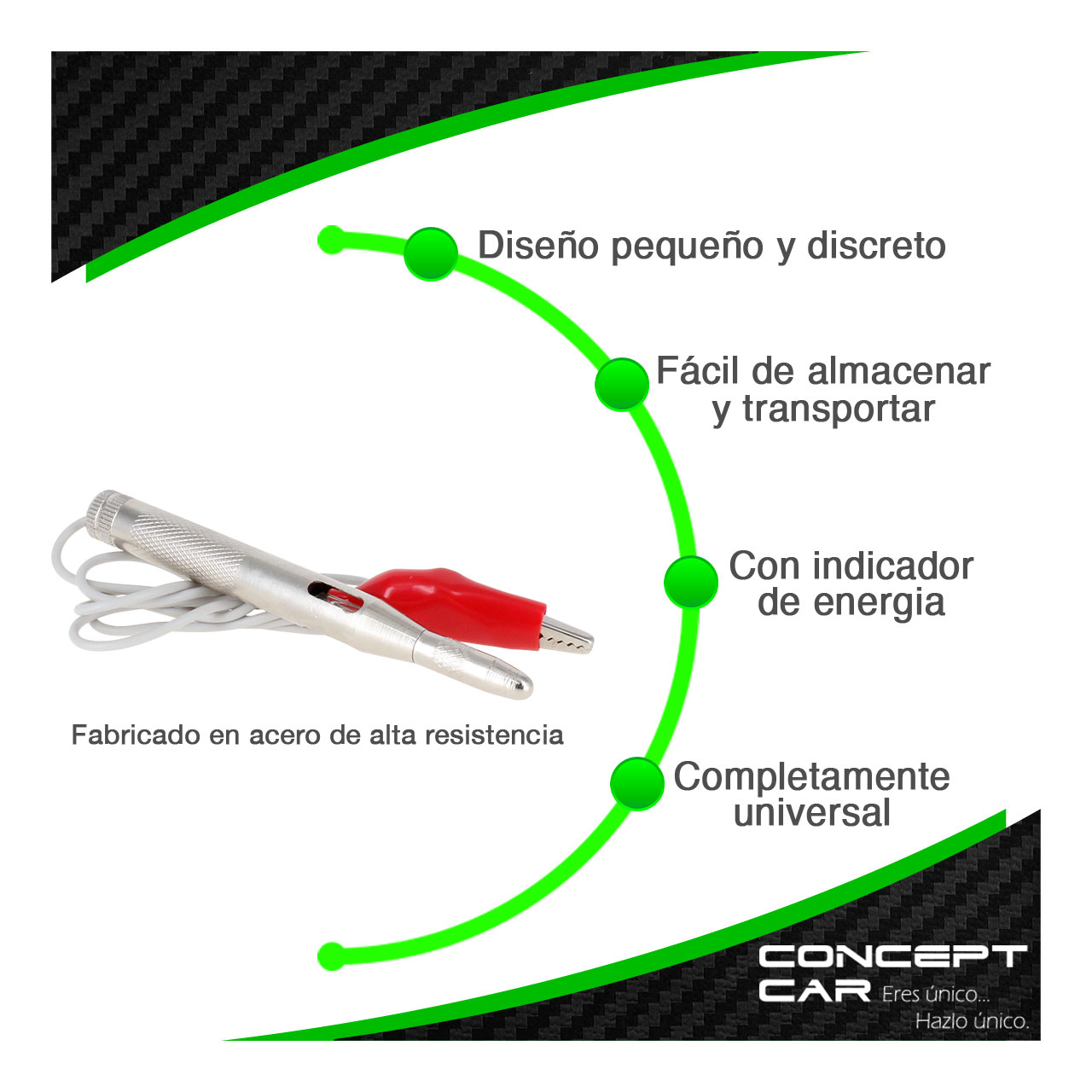 5 Probador De Corriente Automotriz Metalico Tipo Pluma Lapiz