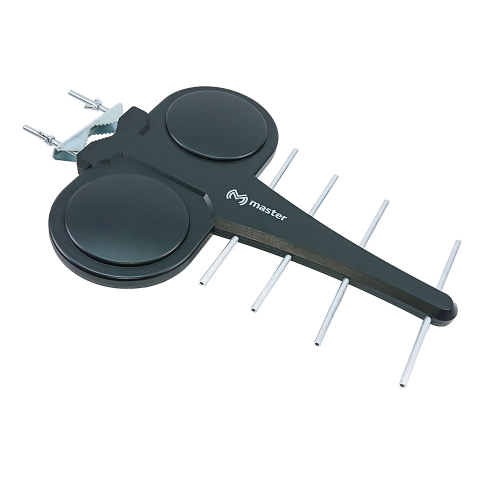 Antena Exterior para Sintonizar Señal de TV Abierta Fabricada con Materiales de Larga Duración y Proteccion a la Intemperie 5 Elementos y Amplificador de Señal Booster Master TVANT-HIGHDPRO