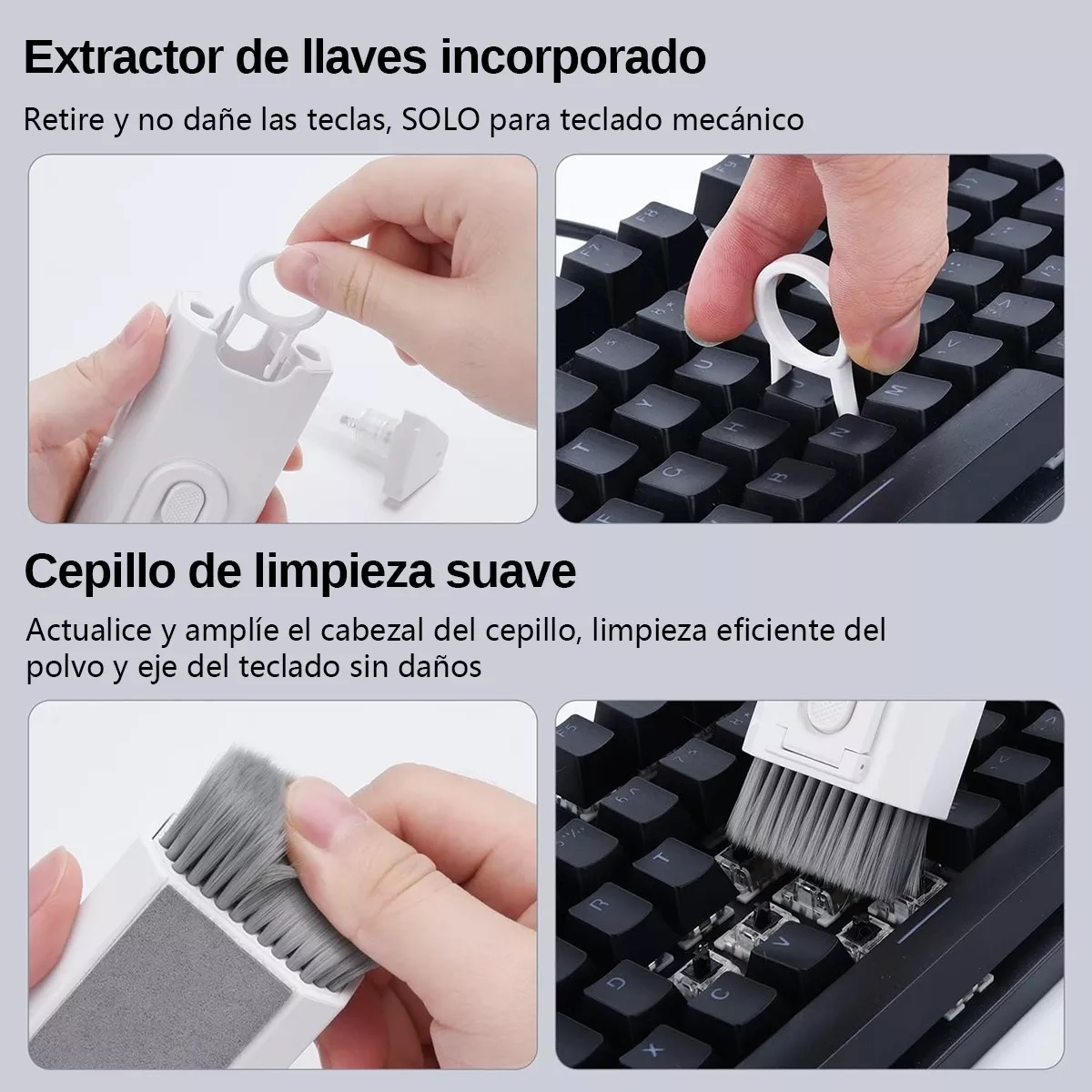 Kit De Limpieza Brochas Limpieza Teclados Celulares 8 en 1