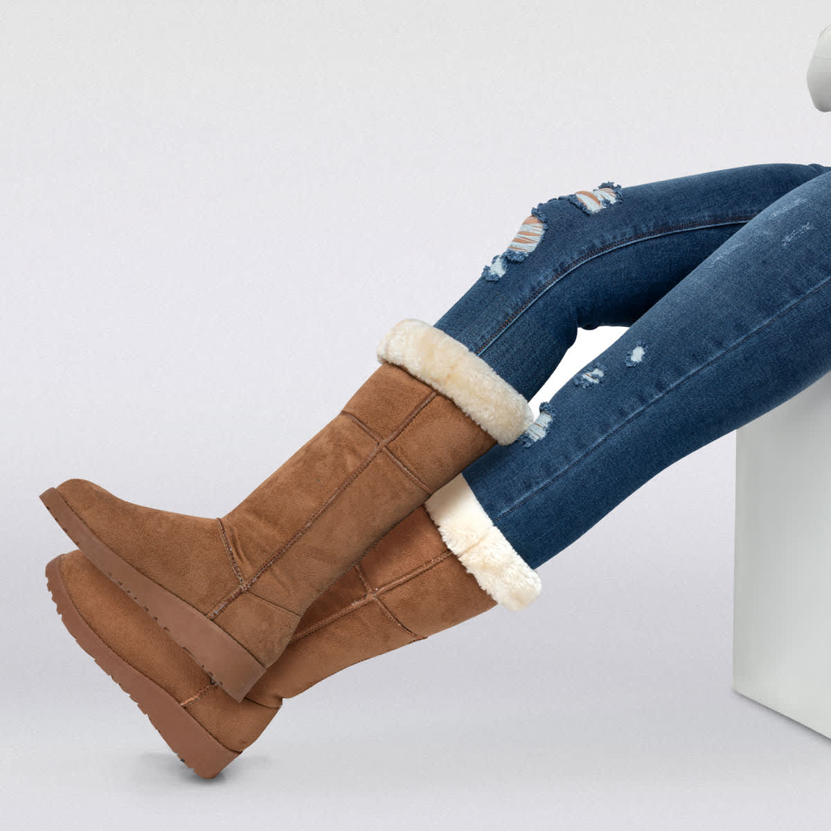 Botas invernales de tubo alto con forro de peluche, mod. 993370