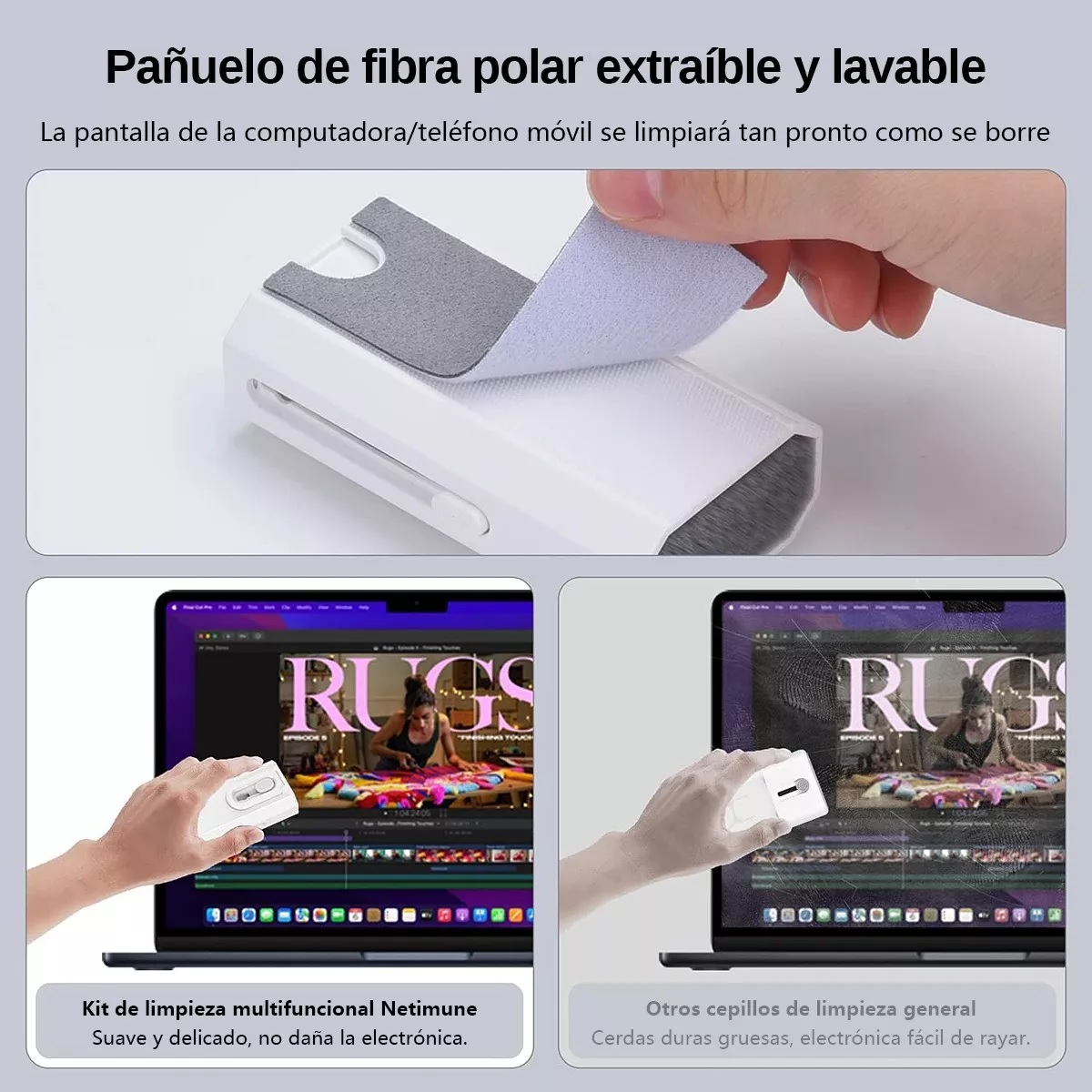 Kit De Limpieza Brochas Limpieza Teclados Celulares 8 en 1