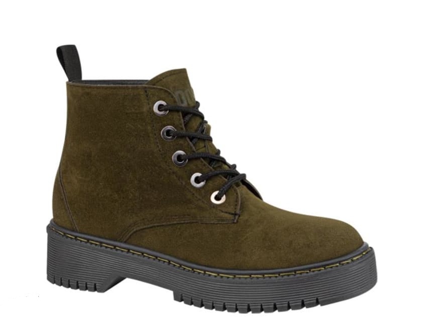 Kit de 2 pares de botas militares Kebo colores negro y verde militar, de gamuza, 1111279