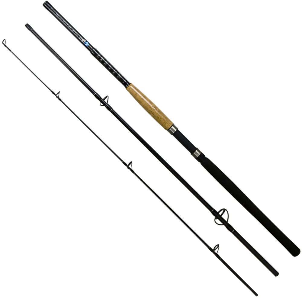 Caña para pesca de fibra de vidrio con carrete  CTR40 1 balero, ratio 5.2:1 Mano derecha De grafito arrastre trasero Mango de corcho y accesorios Longitud 2.70 cm Secciónes 3 Guías 6