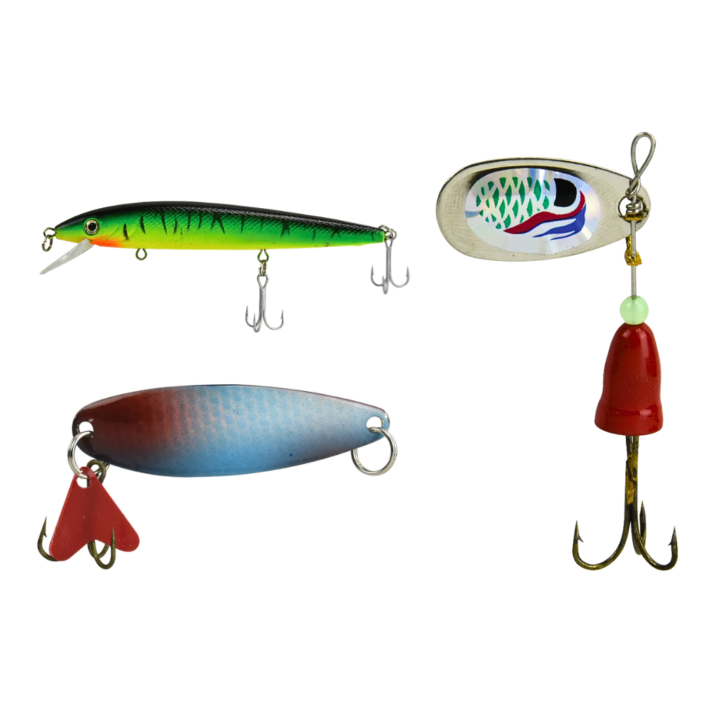 Caña para pesca de fibra de vidrio con carrete  CTR40 1 balero, ratio 5.2:1 Mano derecha De grafito arrastre trasero Mango de corcho y accesorios Longitud 2.70 cm Secciónes 3 Guías 6