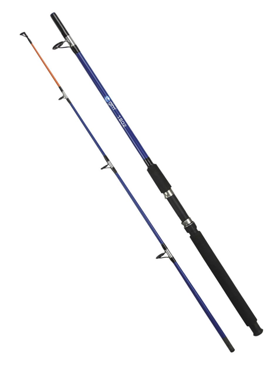 Caña de Pescar de fibra de vidrio sólido con Carrete 180cm Troll 700 4 baleros ratio 4.3:1 Mano derecha De grafito Arrastre trasero Longitud 1.80 cm Secciónes 2 Guías 5