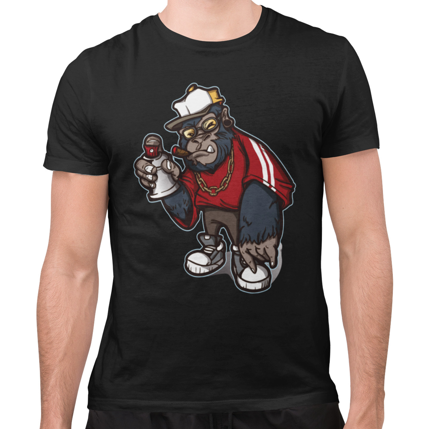 Playera Caballero y Dama Gorila Graffiti Animales Cool