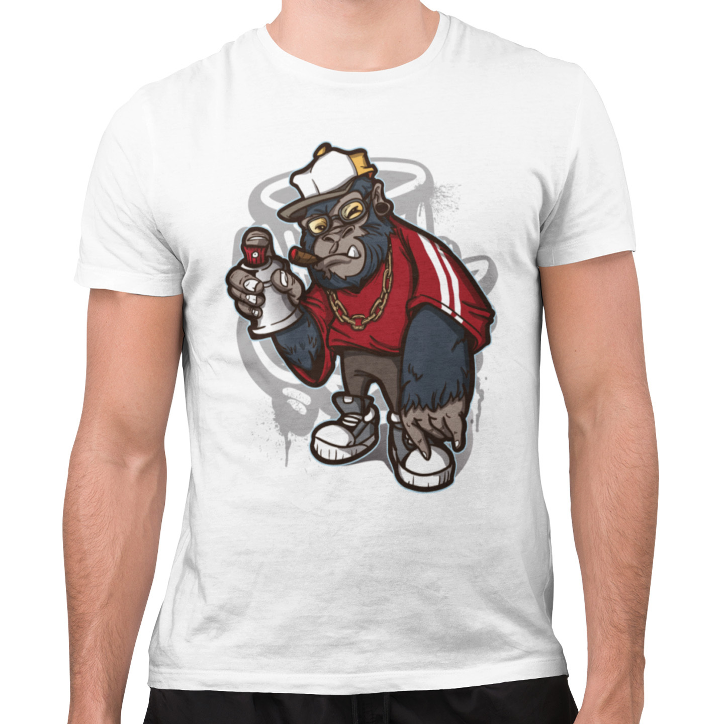 Playera Caballero y Dama Gorila Graffiti Animales Cool