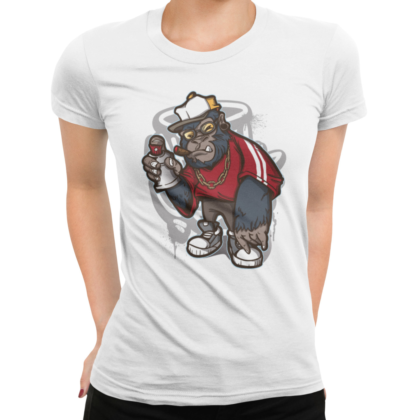 Playera Caballero y Dama Gorila Graffiti Animales Cool