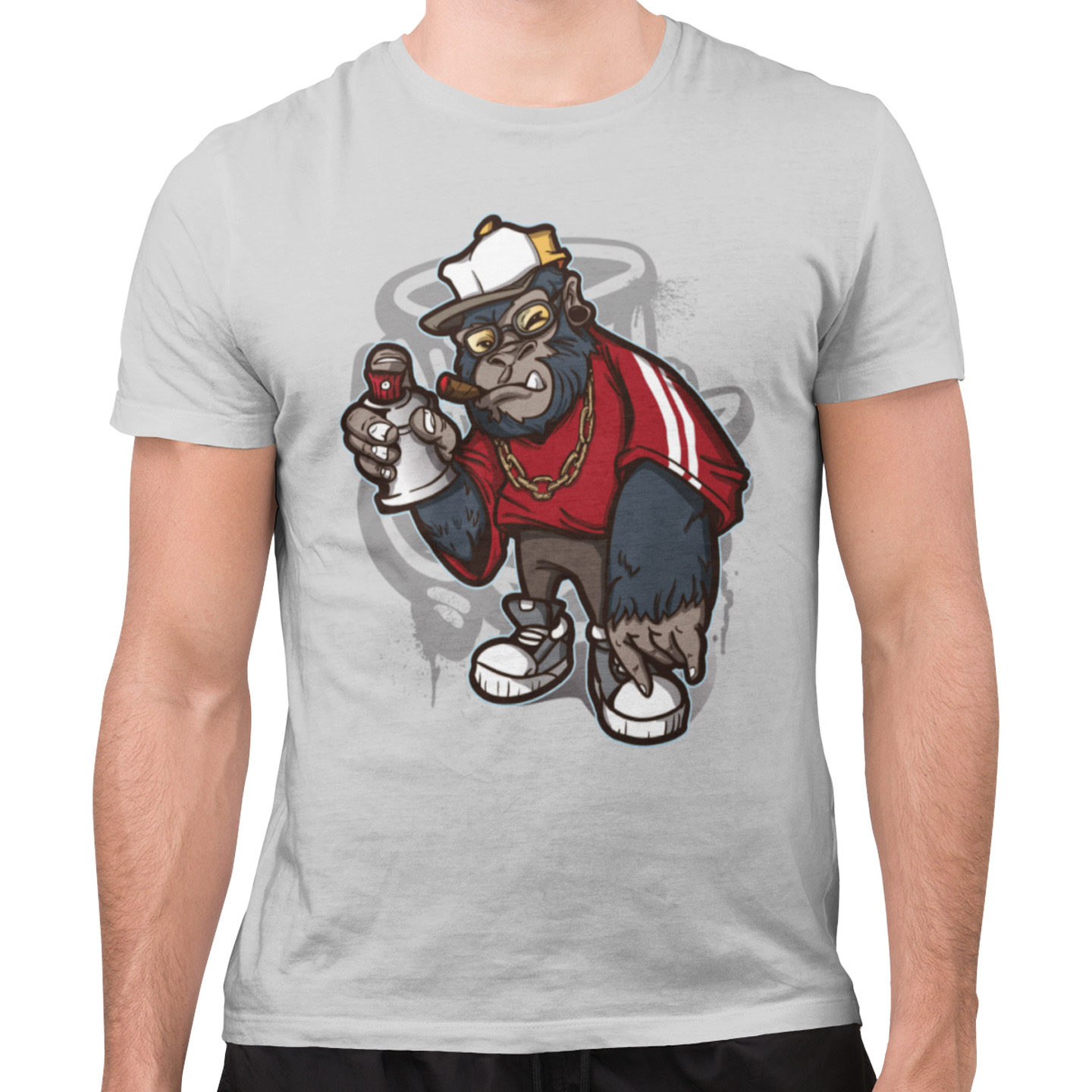 Playera Caballero y Dama Gorila Graffiti Animales Cool