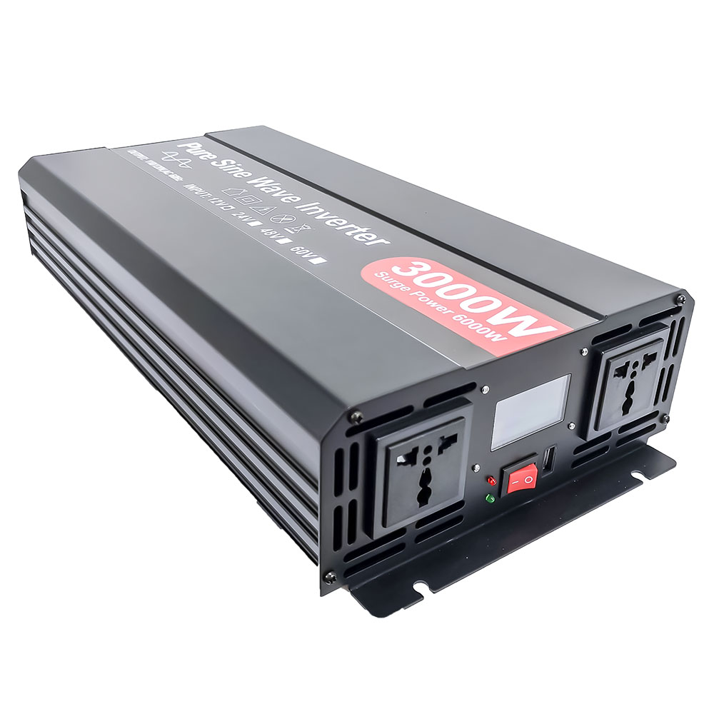 Inversor de Onda Pura 3000 Watts para Paneles Solares con Pantalla Display Sistema de Enfriamiento Inteligente Puertos USB de Carga Rapida Alta Resistencia a la Intemperie y Avanzados Sistemas de Proteccíon Master EL-INVP3000W