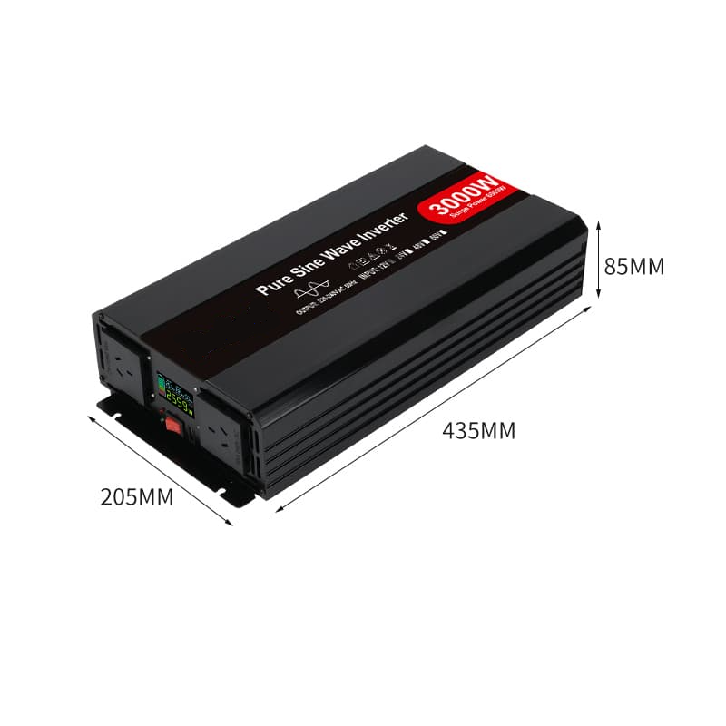 Inversor de Onda Pura 3000 Watts para Paneles Solares con Pantalla Display Sistema de Enfriamiento Inteligente Puertos USB de Carga Rapida Alta Resistencia a la Intemperie y Avanzados Sistemas de Proteccíon Master EL-INVP3000W