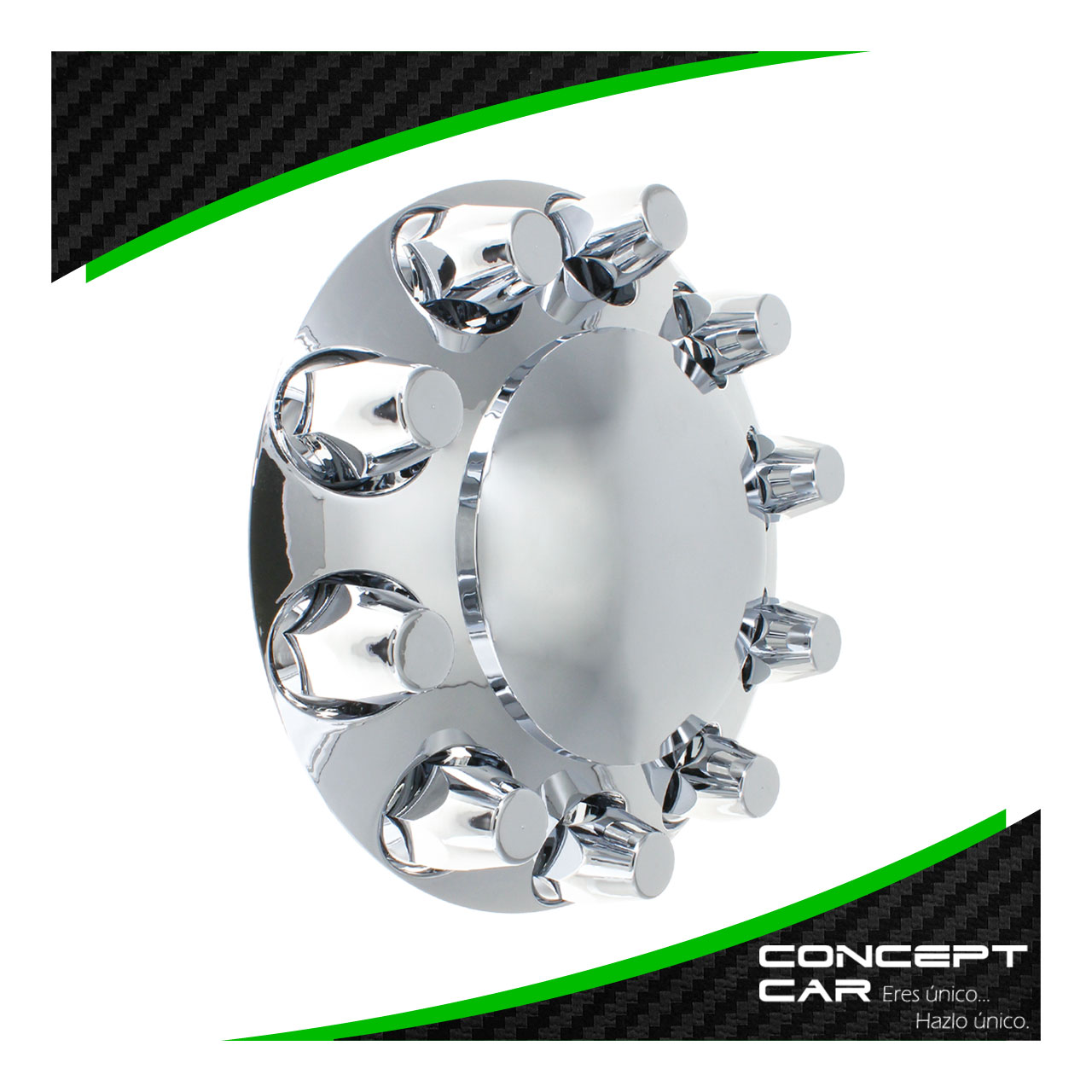 Bombin Cromado Tapa Masa Con Capuchones Unemon Delantero