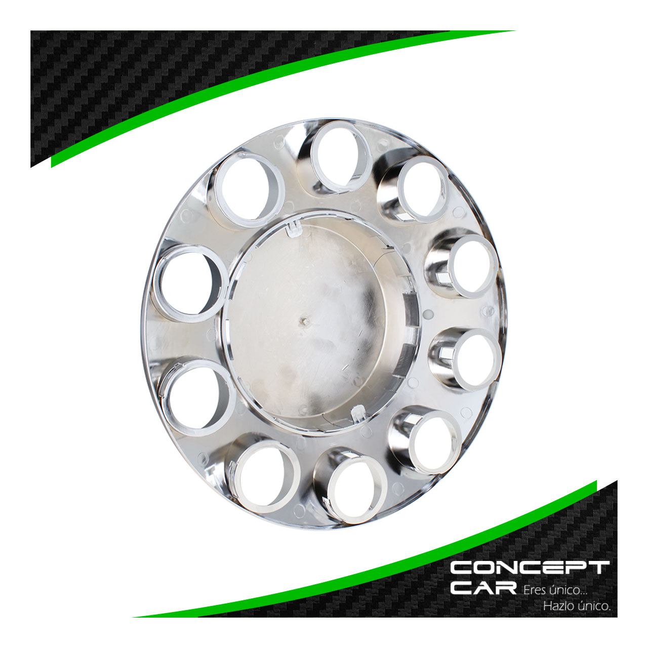 Bombin Cromado Tapa Masa Con Capuchones Unemon Delantero