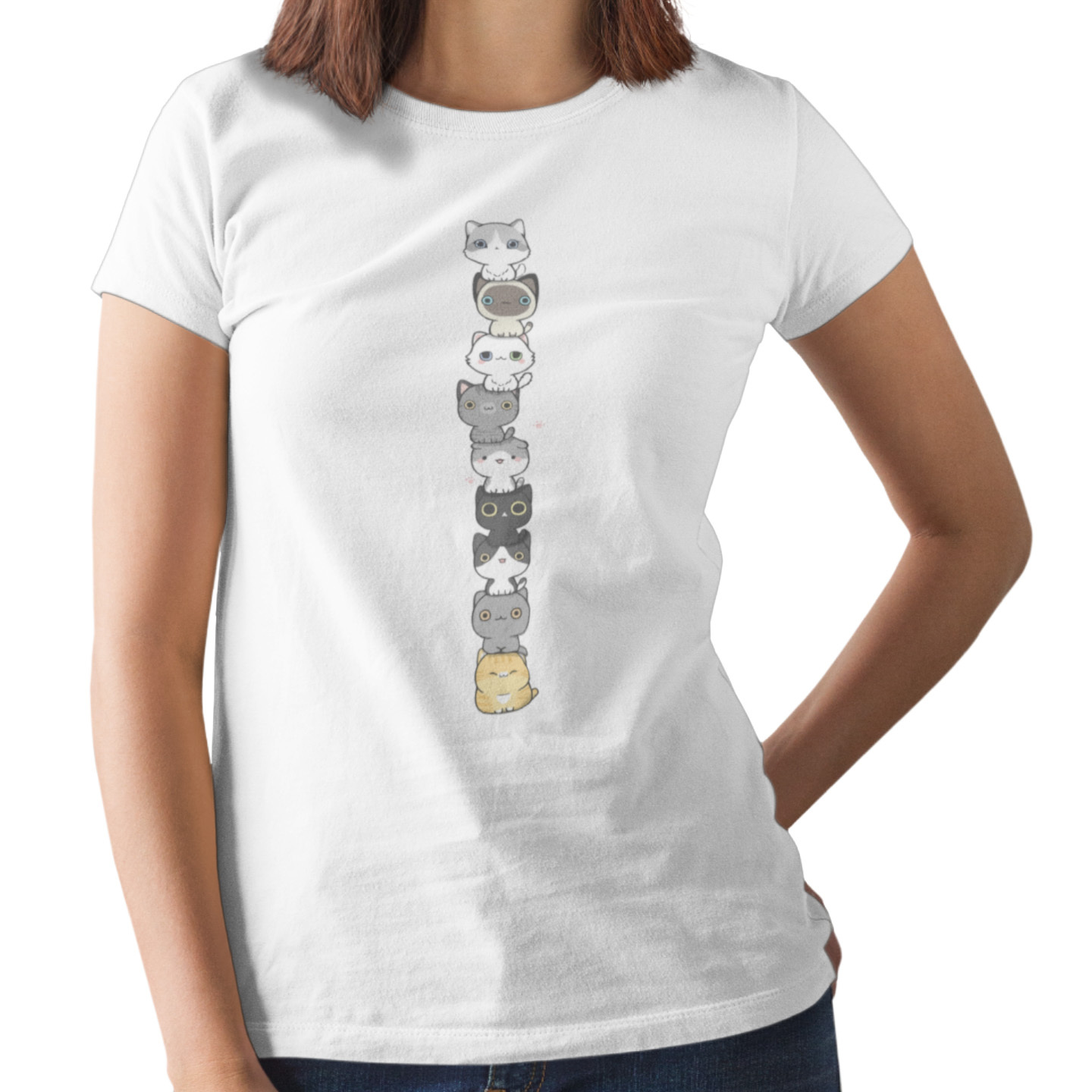 Playera Dama y Caballero Gatitos Tiernos Colores Animales