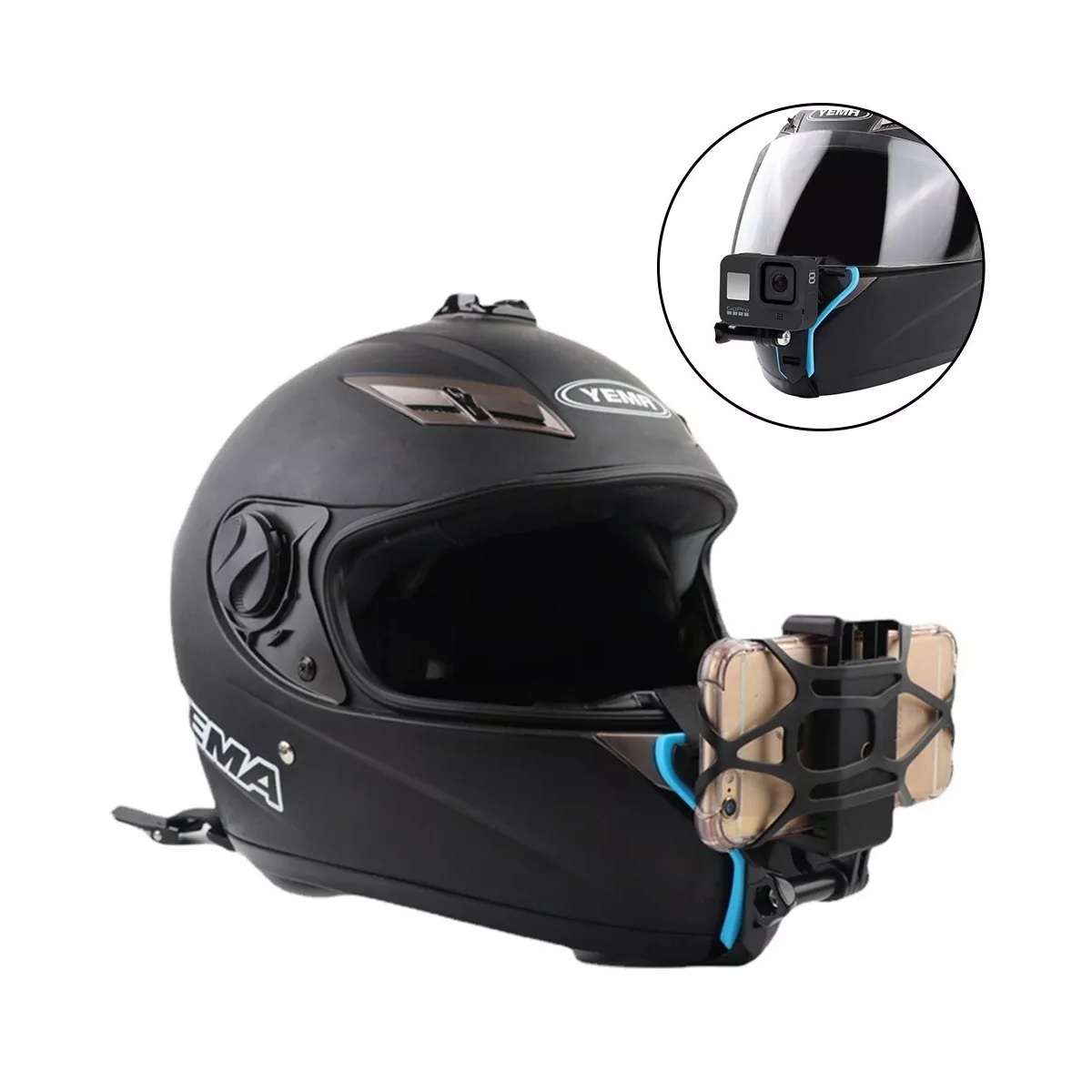 Base Soporte De Casco Para Celular Motocicleta +control Remoto