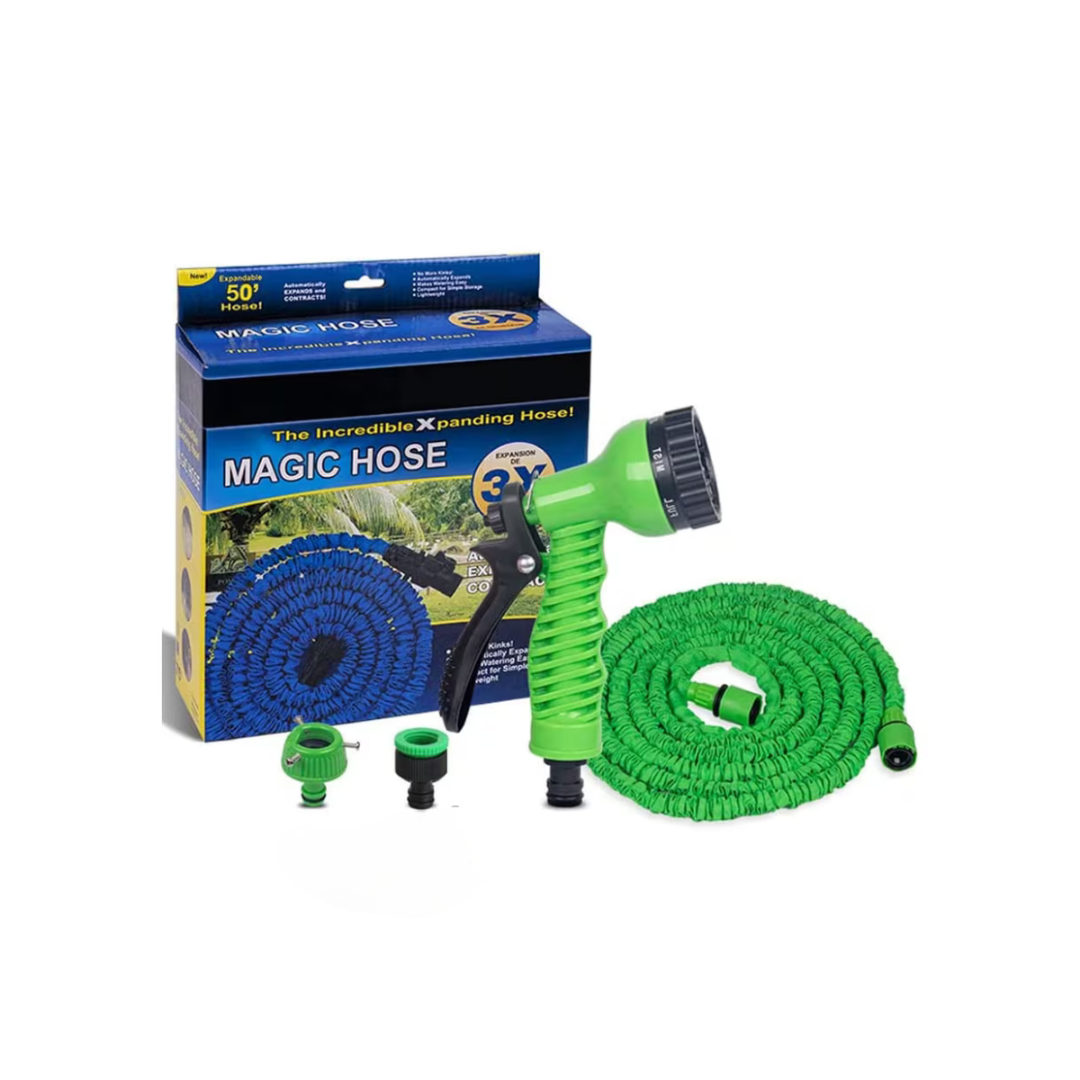 Manguera Expandible Retractil 15 Metros Color Verde