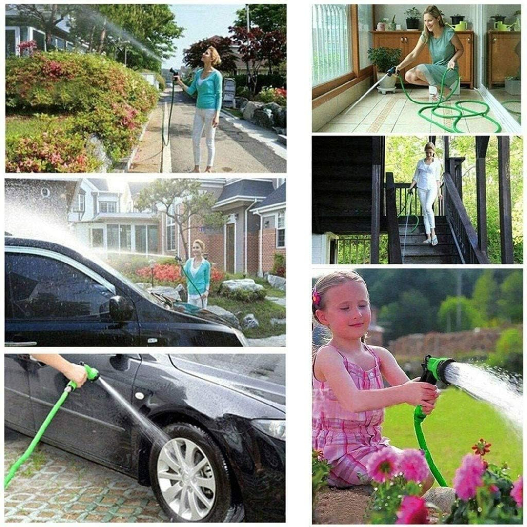 Manguera Expandible Retractil 15 Metros Color Verde