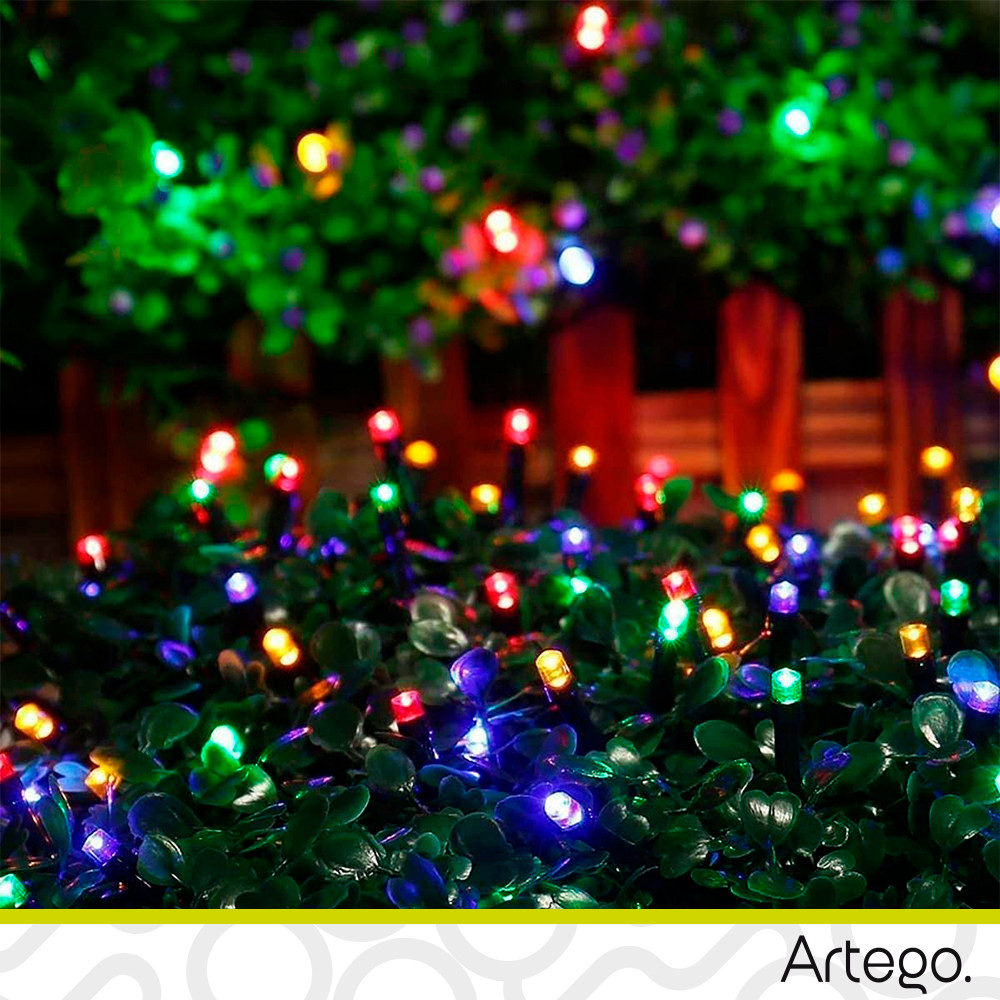 Luces serie de navidad 200 led interior exterior Decoración árbol de navidad eventos bodas LED christmas string lights con temporizador Artego Multicolor