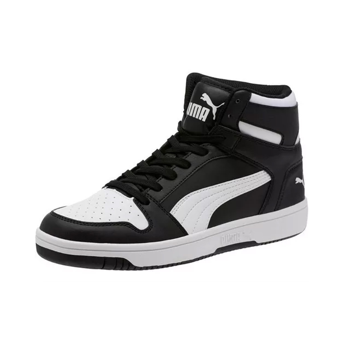 Tenis Puma Rebound Layup  SL Jr Blanco Negro Botita Joven Casuales Originales