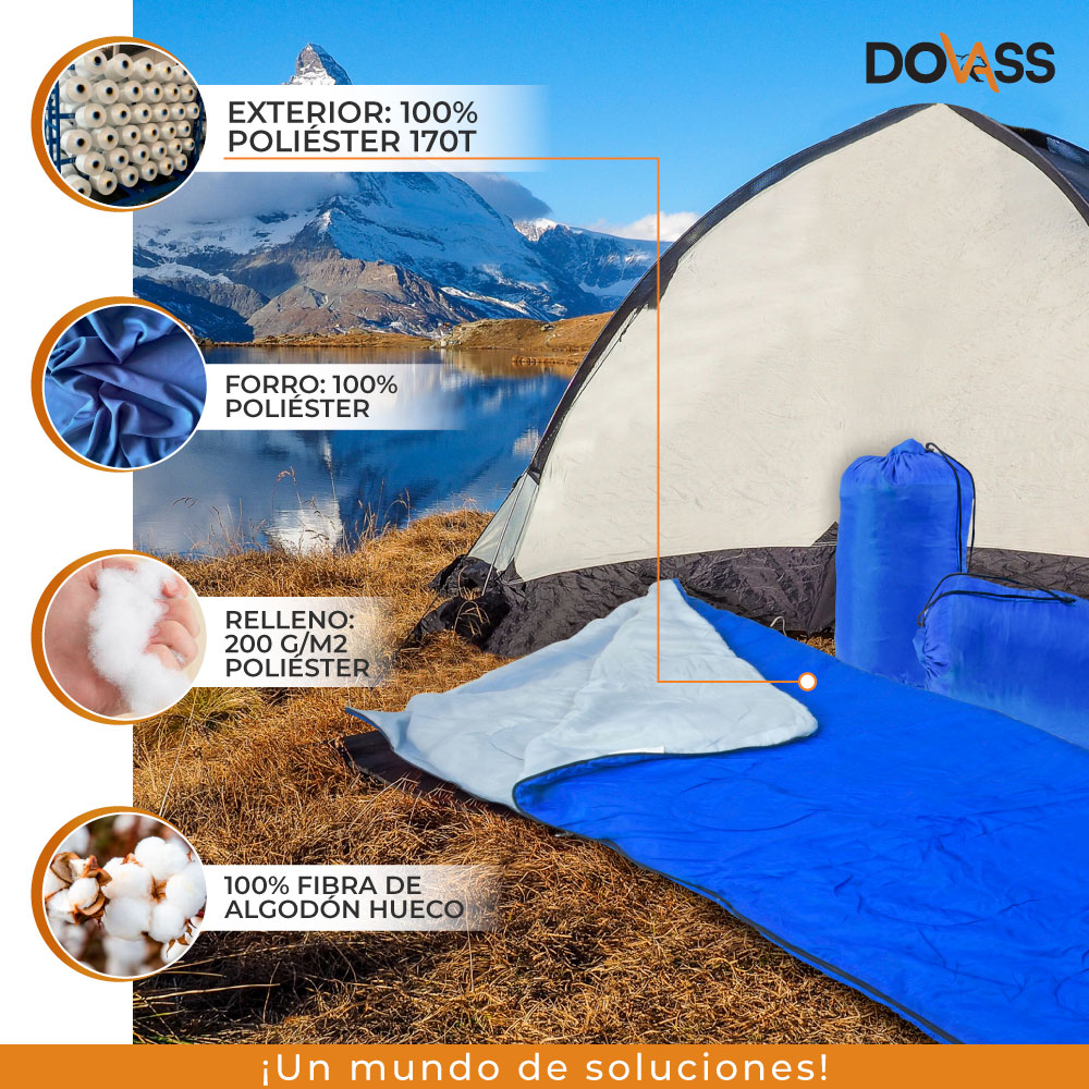 Bolsa para Dormir Sleeping Bag Tipo Colchoneta De 220 Cm De Alto por 75 Cm De Ancho Ideal para Acampar y para Viajes Perfecto para Cualquier Aventura al Aire Libre