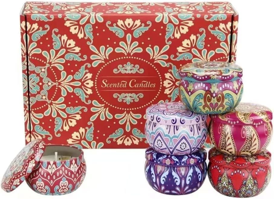 Velas Aromáticas Y Decorativas, 6 Pack De Velas De Cera Soya