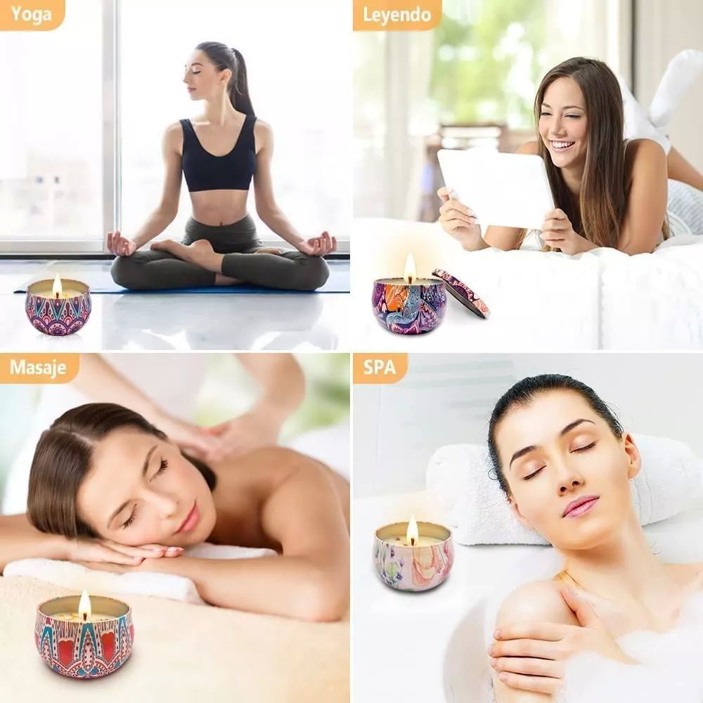 Velas Aromáticas Y Decorativas, 6 Pack De Velas De Cera Soya