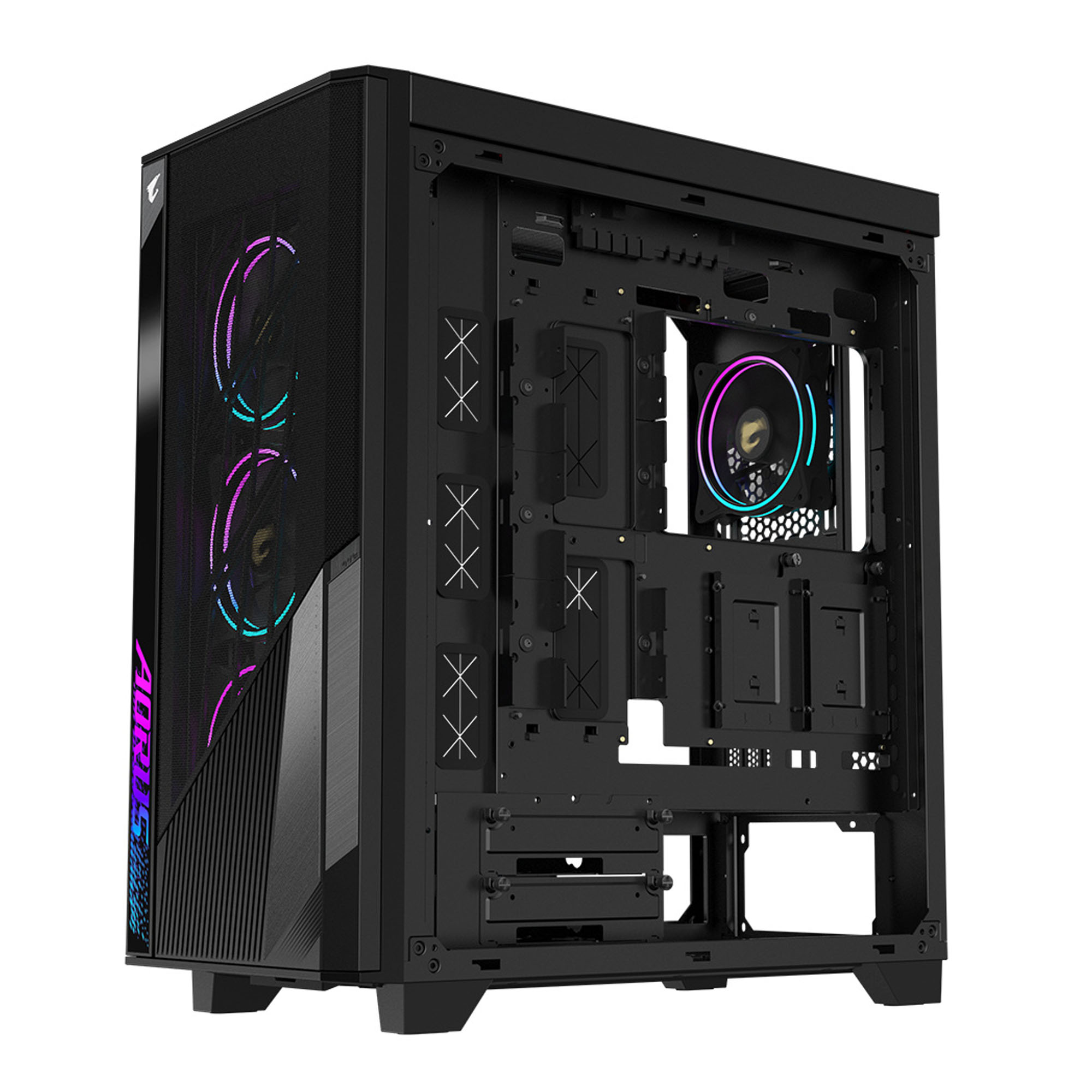 Gabinete AORUS C500 Glass con Ventana RGB Midi-Tower Mini-ITX USB 3.0 sin Fuente ARGB Negro