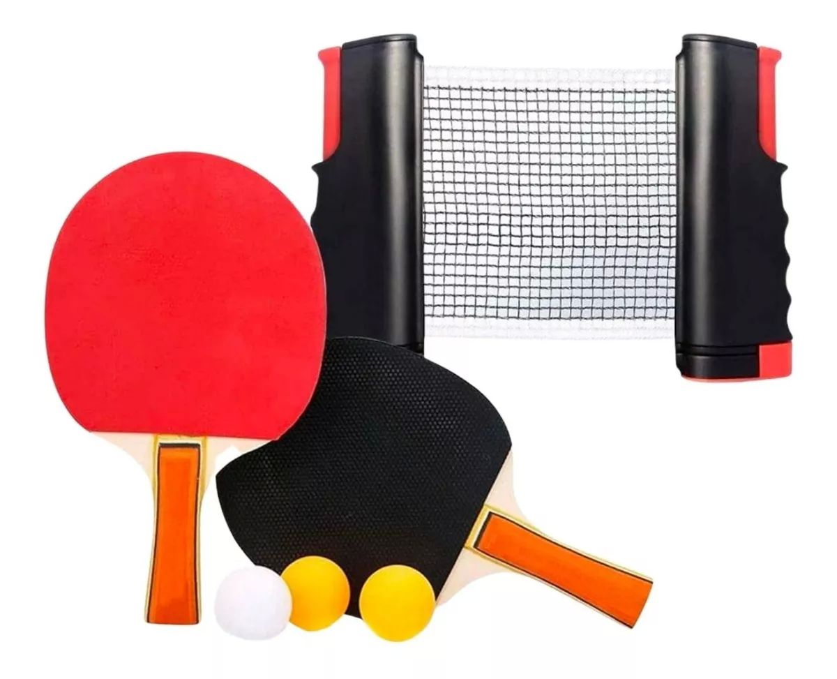 Juego De Ping Pong De Mesa Portátil Con Red Retractil Raquet