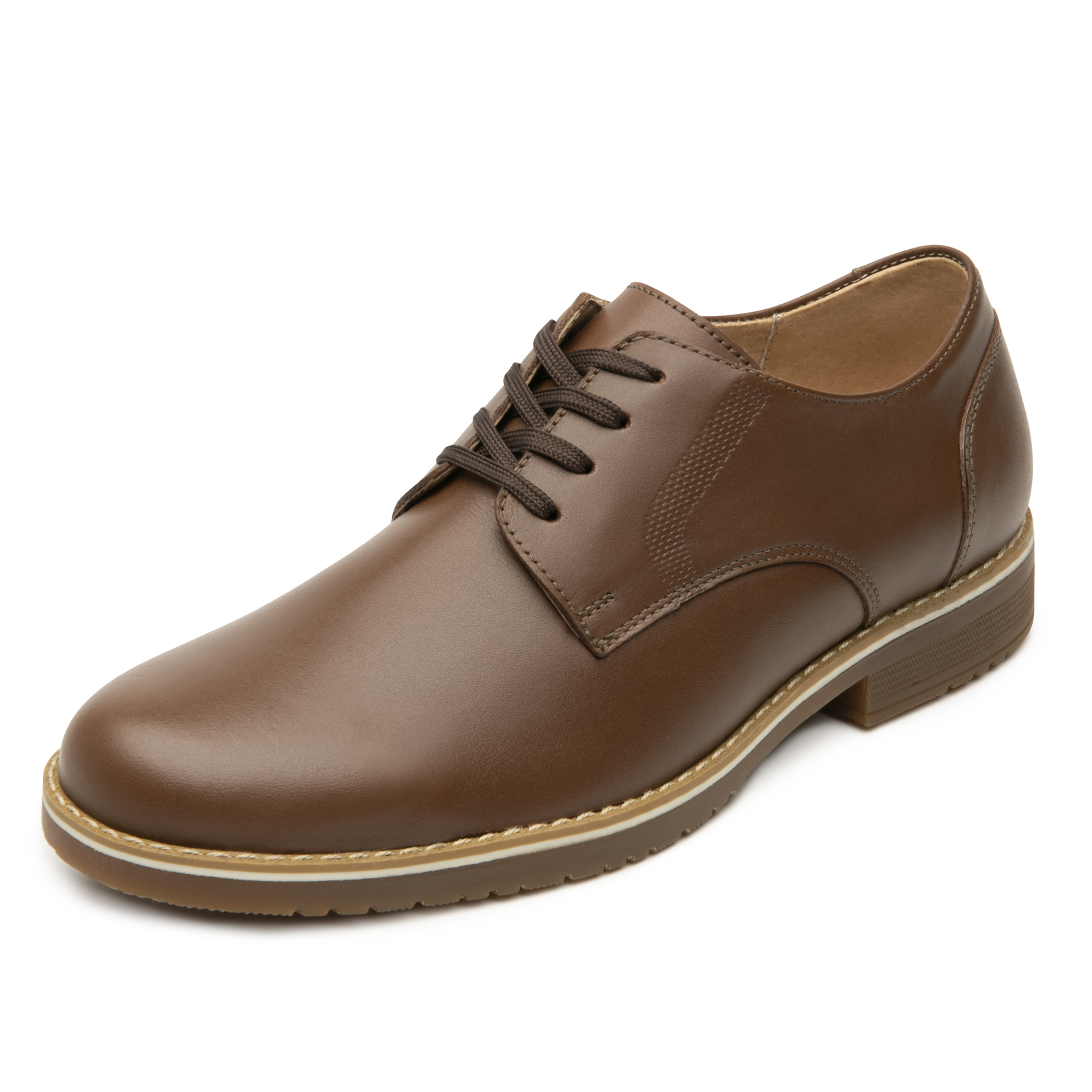 Zapatos Derby Escolar Para Niños Flexi Piel Lisa 50914 Tan
