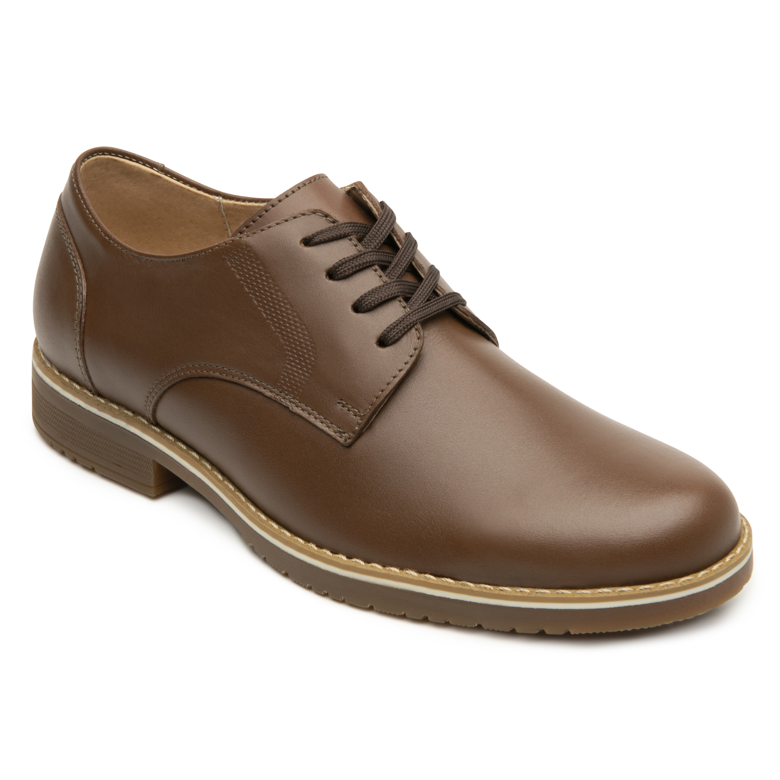 Zapatos Derby Escolar Para Niños Flexi Piel Lisa 50914 Tan
