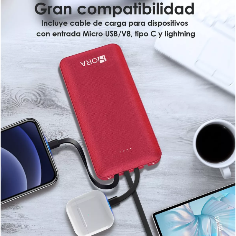 Power Bank Batería Portátil Carga Rápida 10000mah 1hora.