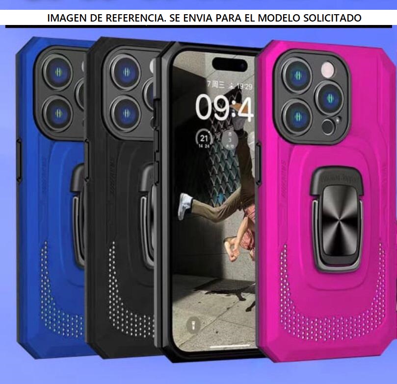 Case Oppo A17 Negro Infinite Space Funda Protector Reforzado Soporte Anillo Magnetico