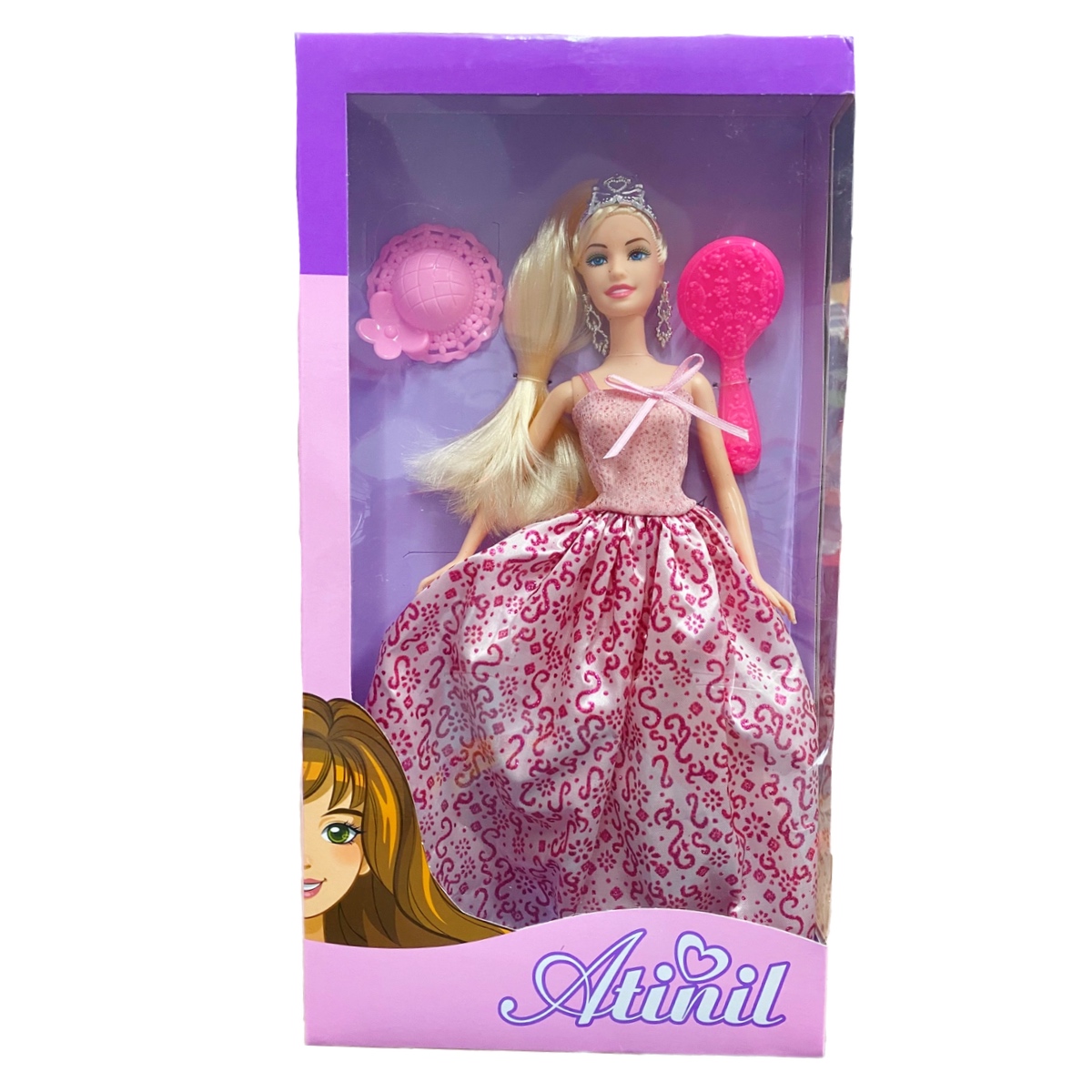 Muñeca Princesa Con Vestido Y Accesorios Atinil