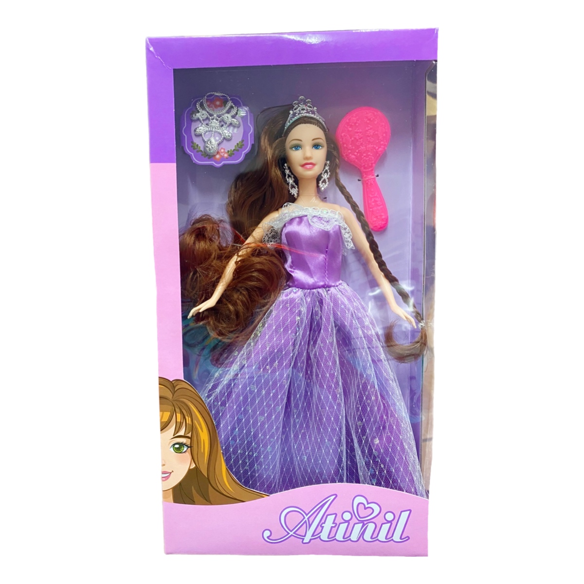 Muñeca Princesa Con Vestido Y Accesorios Atinil
