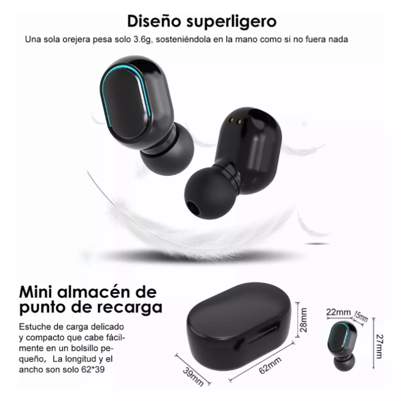 Audífonos Inalámbricos E7s Tws Estéreo Con Bluetooth.